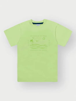 CONJUNTO INFANTIL DIVERTTO CAMISETA ESTAMPA HOLIDAYS IN BEACH E BERMUDA EM SARJA - 27052