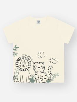 CONJUNTO INFANTIL DIVERTTO CAMISETA ESTAMPA SAFARI E BERMUDA EM MOLETOM - 16300