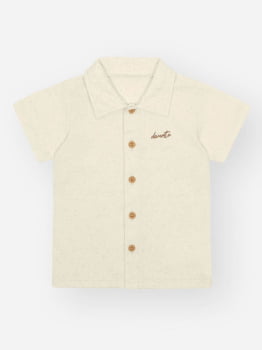 CONJUNTO INFANTIL DIVERTTO CAMISETA ESTAMPADA CAMISA  EM LINHO E BERMUDA EM TECIDO SUSTENTÁVEL - 16270 