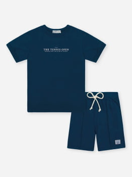 CONJUNTO INFANTIL DIVERTTO CAMISETA ESTAMPADA E BERMUDA EM MOLETOM - 27144