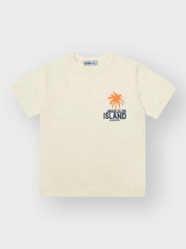 CONJUNTO INFANTIL DIVERTTO CAMISETA ISLAND TEXTURIZADA E BERMUDA EM MOLECOTTON DENIM - 27047