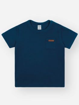 CONJUNTO INFANTIL DIVERTTO CAMISETA TEXTURIZADA E BERMUDA EM JEANS MEDIO - 16298