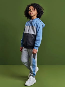 CONJUNTO INFANTIL DIVERTTO JAQUETA E CALÇA EM MOLETOM FELPADO - 127281