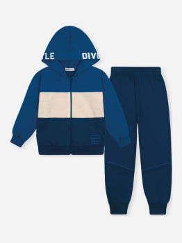 CONJUNTO INFANTIL DIVERTTO JAQUETA E CALÇA JOGGER EM MOLETOM FELPADO - 022261370