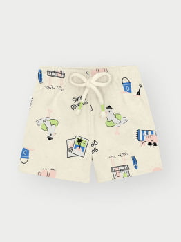 CONJUNTO INFANTIL DIVERTTO REGATA COM ESTAMPA 3D E BERMUDA EM LINHO ESTAMPADA - 16258