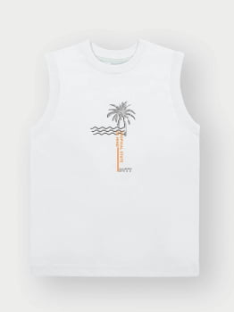 CONJUNTO INFANTIL DIVERTTO REGATA COM ESTAMPA 3D E BERMUDA EM MOLETINHO LISTRADA - 27055