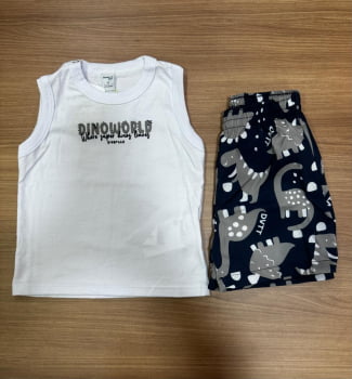 CONJUNTO INFANTIL DIVERTTO REGATA E SHORT ESTAMPA DINO - 16260