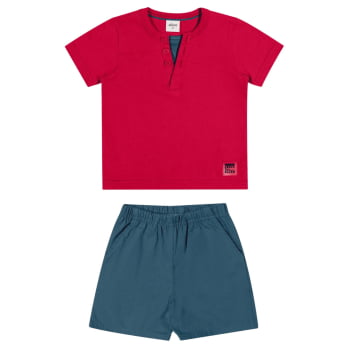 CONJUNTO INFANTIL ELIAN CAMISA E BERMUDA EM SARJA - 221490