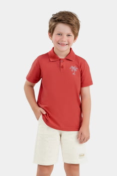 CONJUNTO INFANTIL ELIAN CAMISA POLO COM ESTAMPA E BERMUDA EM MOLETOM - 241315