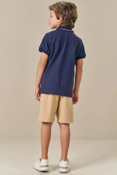 CONJUNTO INFANTIL LUC.BOO CAMISA POLO EM PIQUET COM ELASTANO E BERMUDA EM COTTON JEANS - 85274