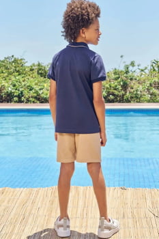 CONJUNTO INFANTIL LUC.BOO CAMISA POLO EM PIQUET COM ELASTANO E BERMUDA EM COTTON JEANS - 85274