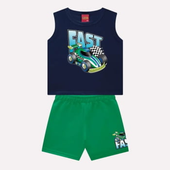 CONJUNTO INFANTIL KYLY REGATA ESTAMPA  E BERMUDA ESTAMPA FAST - 1000945