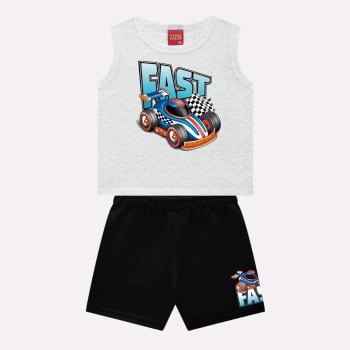 CONJUNTO INFANTIL KYLY REGATA ESTAMPA  E BERMUDA ESTAMPA FAST - 1000945
