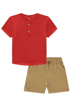 CONJUNTO INFANTIL LUC.BOO BATA EM PIQUET COM ELASTANO E BERMUDA EM SARJA STRETCH COM ELASTANO - 78031