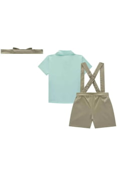 CONJUNTO INFANTIL LUC.BOO CAMISA EM TRICOLINE MÔNACO COM ELASTANO E BERMUDA EM SARJA - 83991