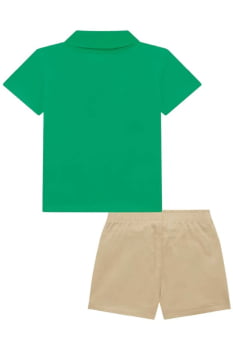 CONJUNTO INFANTIL LUC.BOO CAMISA POLO EM MEIA MALHA E BERMUDA EM SARJA STRETCH E CINTO DE CADARÇO - 76005