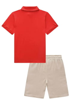 CONJUNTO INFANTIL LUC.BOO CAMISA POLO EM MEIA MALHA E BERMUDA EM TECIDO ECO COM ELASTANO - 77404