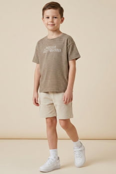 CONJUNTO INFANTIL LUC.BOO CAMISETA EM COTTON E BERMUDA EM MALHA BICOLOR - 97585 CONJUNTO INFANTIL LUC.BOO CAMISETA EM COTTON E BERMUDA EM MALHA BICOLOR - 97585