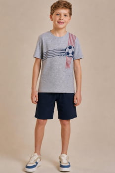 CONJUNTO INFANTIL LUC.BOO CAMISETA EM COTTON E BERMUDA EM NYLON - 17883