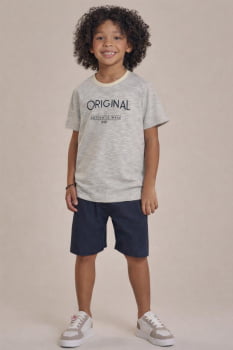 CONJUNTO INFANTIL LUC.BOO CAMISETA EM MEIA MALHA E BERMUDA EM NYLON - 97239