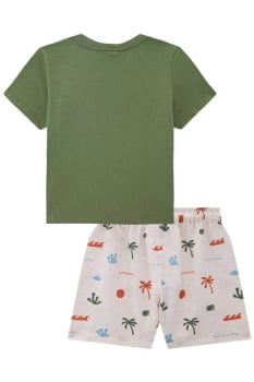 CONJUNTO INFANTIL LUC.BOO CAMISETA EM MEIA MALHA E BERMUDA EM NYLON HIDRONATIC TWILL - 78011