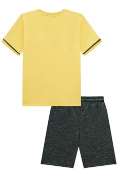 CONJUNTO INFANTIL LUC. BOO CAMISETA EM PIQUET COM ELASTANO E BERMUDA EM MALHA BICOLOR - 77345