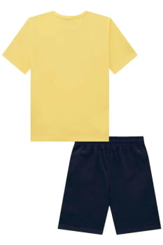 CONJUNTO INFANTIL LUC.BOO CAMISETA EM PIQUET COM ELASTANO E BERMUDA SARJA STRECH COM ELASTANO - 77685