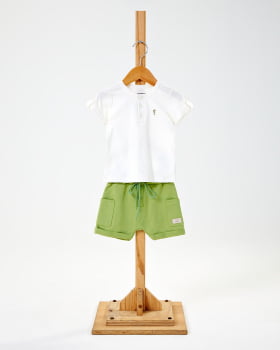 CONJUNTO INFANTIL MENINO ONDA MARINHA BATA MALHA FLAME E BERMUDA EM MOLETINHO - 1243028