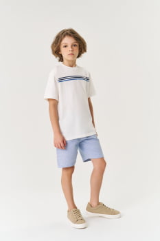 CONJUNTO INFANTIL MENINO DIVERTTO CAMISETA ESTAMPADA E BERMUDA EM SARJA - 17693