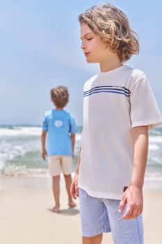 CONJUNTO INFANTIL MENINO DIVERTTO CAMISETA ESTAMPADA E BERMUDA EM SARJA - 17693