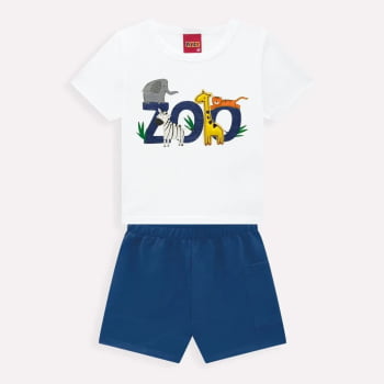 CONJUNTO INFANTIL MENINO KYLY CAMISETA E BERMUDA EM MOLETOM - 1000951