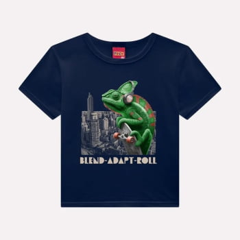 CONJUNTO INFANTIL MENINO KYLY CAMISETA ESTAMPA CAMALEÃO E BERMUDA - 1000957
