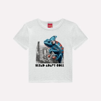 CONJUNTO INFANTIL MENINO KYLY CAMISETA ESTAMPA CAMALEÃO E BERMUDA - 1000957