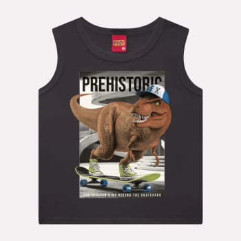 CONJUNTO INFANTIL MENINO KYLY REGATA ESTAMPA DINOSSAURO E BERMUDA EM MOLETOM - 1000956