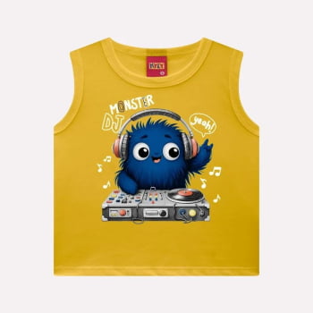 CONJUNTO INFANTIL MENINO KYLY REGATA ESTAMPA MONSTRINHO E BERMUDA EM MOLETOM - 1000944