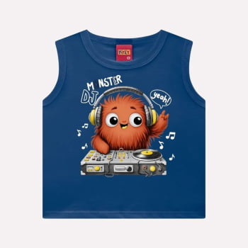 CONJUNTO INFANTIL MENINO KYLY REGATA ESTAMPA MONSTRINHO E BERMUDA EM MOLETOM - 1000944