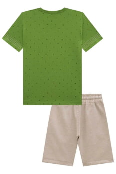 CONJUNTO INFANTIL MENINO LUC.BOO CAMISA EM MEIA MALHA E BERMUDA EM ECO STRETCH COM ELASTANO - 74715