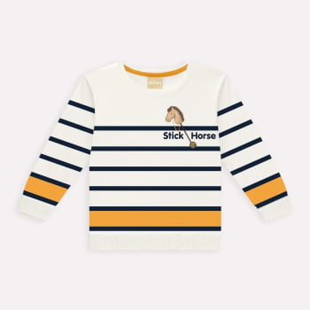 CONJUNTO INFANTIL MENINO MILON CASACO LISTRADO E CALÇA EM MOLETOM - 2000811