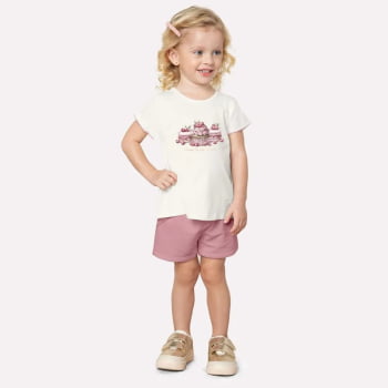 CONJUNTO INFANTIL MILON BLUSA ESTAMPA DOCES E SHORT EM MOLETINHO - 2000954