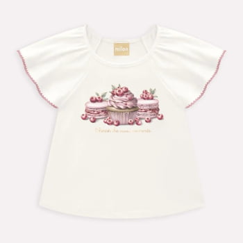 CONJUNTO INFANTIL MILON BLUSA ESTAMPA DOCES E SHORT EM MOLETINHO - 2000954