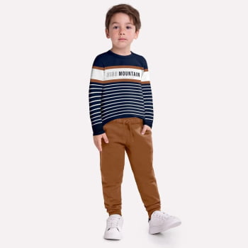 CONJUNTO INFANTIL MILON CAMISETA EM MEIA MALHA E CALÇA EM MOLETOM - 2000828