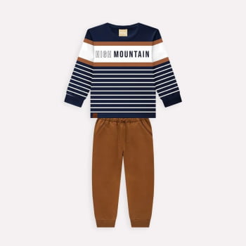 CONJUNTO INFANTIL MILON CAMISETA EM MEIA MALHA E CALÇA EM MOLETOM - 2000828