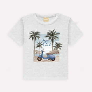 CONJUNTO INFANTIL MILON CAMISETA ESTAMPA MOTO E BERMUDA EM MOLETINHO LISTRADA - 2000971