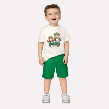 CONJUNTO INFANTIL MILON CAMISETA ESTAMPA URSINHO E BERMUDA MOLETINHO - 2000970
