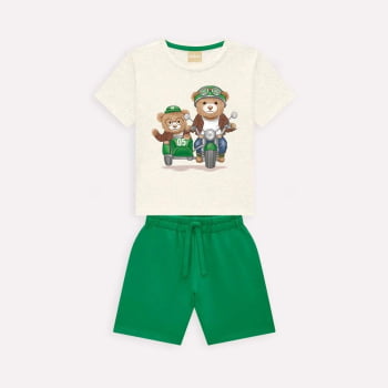 CONJUNTO INFANTIL MILON CAMISETA ESTAMPA URSINHO E BERMUDA MOLETINHO - 2000970