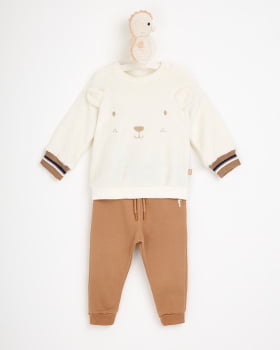 CONJUNTO INFANTIL ONDA MARINHA BLUSA EM PELO FLEECE E CALÇA EM MOLETOM - 1251030