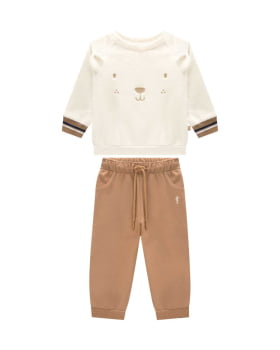 CONJUNTO INFANTIL ONDA MARINHA BLUSA EM PELO FLEECE E CALÇA EM MOLETOM - 1251030