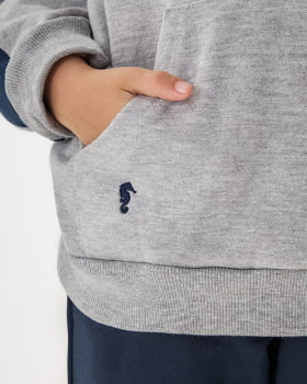 CONJUNTO INFANTIL ONDA MARINHA BLUSÃO E CALÇA EM MOLETOM - 1251067