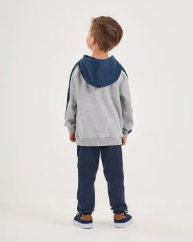 CONJUNTO INFANTIL ONDA MARINHA BLUSÃO E CALÇA EM MOLETOM - 1251067