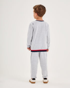 CONJUNTO INFANTIL ONDA MARINHA BLUSÃO E CALÇA EM MOLETOM FELPADO - 1251061